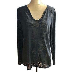 NWT Rock & Republic Navy Semi-Sheer Top
